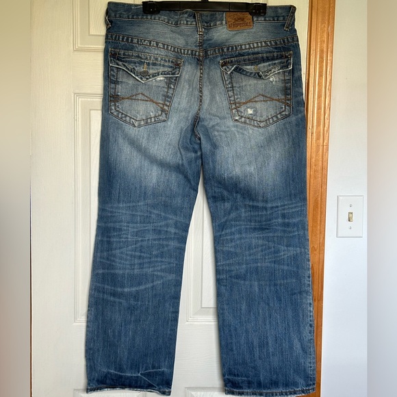 Super flattering distressed Aeropostale jeans. Essex straight leg, size 36/30👖 - Picture 5 of 6